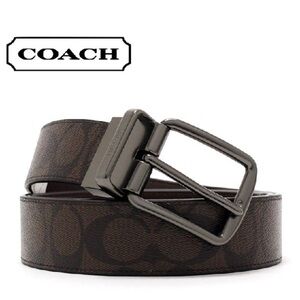 Men’s custom Coach reversible brown belt very lightly used great condition